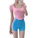 Women's Peach Shaped Fit Sports Shorts Elastic Running Yoga Three Point Pants Perfect For Summer No Awkward Lines_ecoleips.com