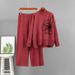 Elegant Women's Knitted Suit Long Sleeved Floral Sweater And Casual Wide Leg Pants Two Piece Set Fashionable Autumn Winter Outfit_ecoleips.com