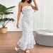 AD200 New Fashionable Sexy Lace Polka Dot Print Slim Fit Strapless Dress_ecoleips.com