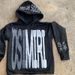 3D Foam Letter Hoodie – Y2K Dark Academia Streetwear (S-XL, Black/Red/Blue) – Oversized Pullover With Bold Typography_ecoleips.com