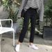 New Autumn And Winter Korean Chic Style High-waisted Simple Black Casual Pants, Straight-leg Slim-fit Cropped Jeans For_ecoleips.com