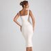 2025 European And American Bestseller Sexy Strapless Bodycon Slim Fit Waist-Cinching Square Neck Lace Trim French_ecoleips.com