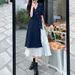 Women's Clothing Fashion Two Piece Short Sleeved Dress Long Meat Covering Loose French Long Skirt_ecoleips.com
