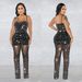 Women’s Clothing fashion women's hot diamond mesh suspenders sleeveless trousers jumpsuit_ecoleips.com