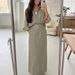 Spring Fashion High Waist Skirt Set For Women Lapel Loose Long Sleeve Shirt Style Clothing_ecoleips.com