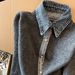 Women's Clothing Women's Collared Cardigan Long Sleeved Denim Patchwork Double Zipper Knitted Sweater Versatile Faux Two Piece Autumn Winter Style_ecoleips.com