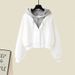 Women's Clothing Without Belt & Archer0603 & Jeans Suit & Archer0603 & Two Piece Hooded Sweatshirt Female Straight Jeans Trend_ecoleips.com