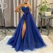 Suspender Evening Dress Cross Border New Style Birthday Party Little Sister Party Evening Dress High Waist Slim Side Slit Dress_ecoleips.com