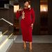 plus Size Off-Shoulder Velvet Dress Gold Embroidery Slimming Waist Hollow Out Mid-Length Evening Gown For Women_ecoleips.com