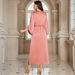 Modest Abaya Dress/Muslim Dress Women Luxury Muslim Evening Dress With Hand-Beaded Detailing – Coral Pink Modest Gown For Dubai & Special Occasions_ecoleips.com