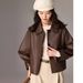 Aria Basics Haining Women's Genuine Sheepskin Short Black Jacket, Loose Fit, Large Size, Vegetable-tanned, European And American,_ecoleips.com