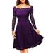 2025 European And American Cross-border Women's Clothing Autumn Sexy Lace Off-shoulder Dress_ecoleips.com