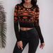 Halloween-Ready Knit Sweater – Geometric Jacquard Pullover (S-XXL, Slim Fit, Short-Length, Long Sleeves, Blood Orange, Streetwear & Office Hybrid)_ecoleips.com