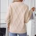 Women's Clothing Women's Knit Sweater Fall Winter Fashion Loose Fit Round Neck Pullover Cable Knit Pattern Acrylic Soft Comfortable Casual Elegant_ecoleips.com