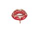 New European And American Cross-border Colorful Lips Cute Simple Plus-size Women's White Regular Shoulder Short-sleeve_ecoleips.com