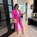 AL249 Women's Casual Two Piece Suits Set OL Office Wear Jackets And Trousers_ecoleips.com