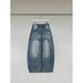 ICC Early Spring New Street Style Loose Fit Curved Hem Jeans With Washed Fading And Cat-Eye Effect For Women 10663_ecoleips.com