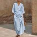 Women's Clothing Women's Casual Loose Dress Two Piece Set Solid Color Spring Summer For Formal & Casual For Women_ecoleips.com