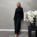 Muslim Prayer Dress"Modest Lace Trim Prayer Dress – Breathable Cotton Linen Maxi Dress For Muslim Women (Brown/Apricot, S-XXL)"_ecoleips.com