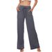 High Waisted Straight Leg Women's Pants European American Style Autumn Winter Wide Leg Casual Trousers for Sports Yoga_ecoleips.com