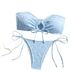 Women's Clothing Bikini Solid Color Towel Fabric White Sexy Rope Ladies Split Swimsuit_ecoleips.com