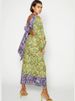 European And American Women's Clothing: Best-Selling Floral Print Contrast Color Artistic Lantern Sleeve Backless_ecoleips.com