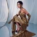 Women's Clothing Gold Pleated Halter Neck Maxi Dress Style High End Design Sleeveless Off Shoulder Slit For Women_ecoleips.com