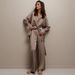 Simulated Silk Loose Long Sleeve Nightgown Pants Pajama Set European And American Autumn New Women's Homewear_ecoleips.com