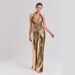 Women's Clothing fashion new jumpsuit sleeveless halter neck sexy waist slim sequin pleated jumpsuit_ecoleips.com