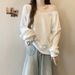 European American Style Solid Color Off-shoulder Long-sleeve Sweatshirt For Women, Autumn And Winter Korean Version,_ecoleips.com