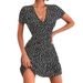 Women Stylish Beachwear Dress Loose‑Fit Silhouette With V‑Neck & Bohemian Vacation Print_ecoleips.com