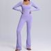 Women's Clothing Long Sleeved Bodysuit High Elasticity Breathable Dance Fitness Yoga Wear Sports Flared Suit_ecoleips.com