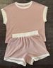 Women's Short Sleeve T-Shirt And Shorts Set Summer Casual Contrast Color Two Piece Outfit Comfort Stretch Fit For Daily Wear_ecoleips.com