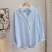 Women's Clothing Color Loose Niche Long Sleeved White Shirt Women's Autumn Version Of Layered Tops_ecoleips.com