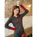Goose Yellow Unique Patchwork Knit Cardigan Women, New Slim Fit Slimming Sweet Spicy Stunning Long Sleeve Coat For_ecoleips.com