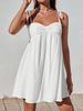 2025 European American Summer New Fashionable And Comfortable Mini Solid Color Loose Strap Dress_ecoleips.com