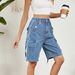 Women's Clothing Washed Personalized Denim Workwear Shorts_ecoleips.com