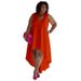 Women's Clothing Plus Size Clothes Sleeveless Round Neck Casual Dress Comfortable Fashionable Summer Thin Polyester Beach Style_ecoleips.com