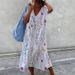 Solid Color Women V Neck Sleeveless Split Midi Dress Casual Commute Style Ladies Elegant Daily Outdoor Wear Fashion Dress_ecoleips.com