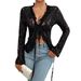 Women's Clothing Spring And Summer Sexy Slim Long Sleeved Lace Tops_ecoleips.com