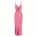 European And American Cross-border Women's Long With V-neck, Straps, Hollow-out Design, Slit, Slim Fit, Backless, Sexy_ecoleips.com