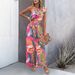 Women's Clothing Spring And Summer Temperament Contrast Color Short Sleeved Wide Leg Suit_ecoleips.com