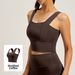 Juyitang Women's High Strength Sports Bra Shockproof Fixed Cup Fitness Yoga Vest Gathered_ecoleips.com
