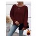 Autumn/Winter Casual Solid Color Long-Sleeved Round-Collared Patchwork Hoodie For Women_ecoleips.com