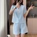 Women's Clothing Elegant New Style Two Piece Set Summer Sophisticated Short Sleeved Dress And Shorts Suit Casual Fashion_ecoleips.com