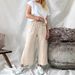 Suitable For All Seasons Summer New Women's 2025 Loose Striped Cotton Linen Pocket Fashion Casual Wide-leg Pants For Women_ecoleips.com