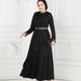 Muslim Dress Women Elegant Beaded Muslim Dress – Slim Fit Ruffled Abaya For Special Occasions_ecoleips.com
