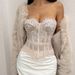 Cross-border Bestseller: Elegant Sexy Lace Semi-transparent Pure Desire Bustier With Padding, Underwire, Fishbone_ecoleips.com