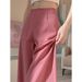 Women's Clothing Pink High Waist Pants New Style This Year Popular Women's Spring And Autumn Drape Straight Casual Narrow Version Wide Leg Pants_ecoleips.com