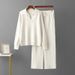Women's Elegant Knitted Set European American Style Spring Autumn Loose Polo Collar Sweater Wide Leg Pants Two Piece Outfit_ecoleips.com